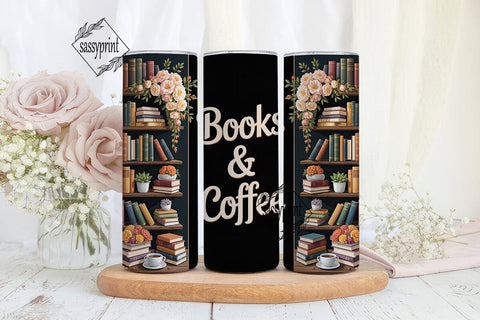 Books Coffee Bookshelf 20oz Tumbler Sublimation sassyprint 