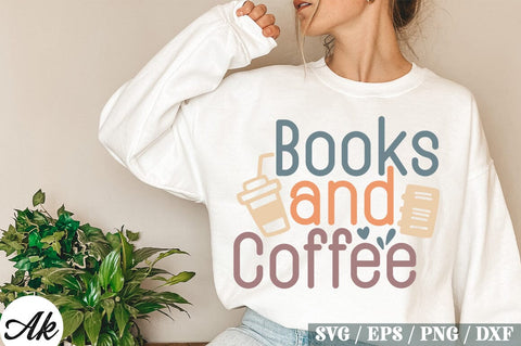 Books & Coffee Retro Design SVG akazaddesign 