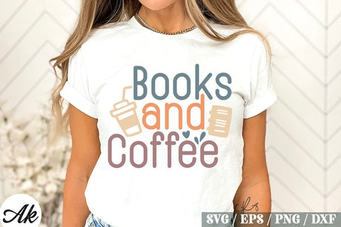Books & Coffee Retro Design SVG akazaddesign 