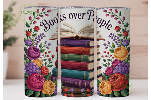 Books & Flowers 20oz Tumbler Wrap Sublimation PixelChick 