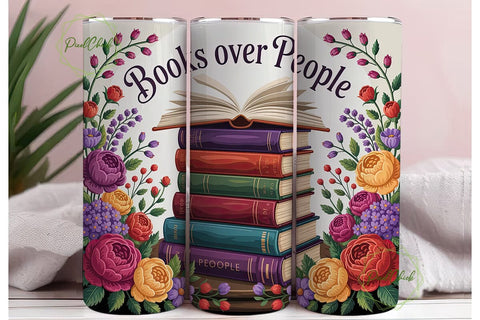 Books & Flowers 20oz Tumbler Wrap Sublimation PixelChick 