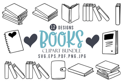 Books Lineart Bundle SVG Cut File SVG dapiyupi store 