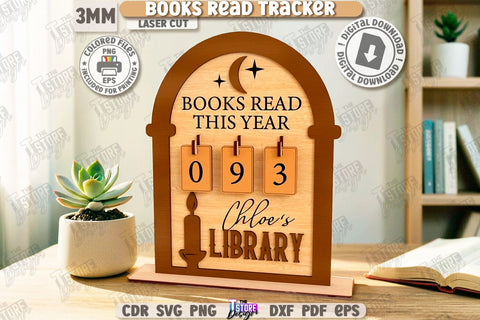 Books Read Trackers Laser Cut | Home Décor | Wall Signs | Home Library | Books Lover | Gift Idea | Wall Decorations | Bookshelf Decor | CNC Files SVG The T Store Design 