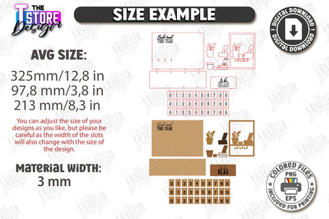 Books Read Trackers Laser Cut | Home Décor | Wall Signs | Home Library | Books Lover | Gift Idea | Wall Decorations | Bookshelf Decor | CNC Files SVG The T Store Design 