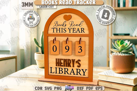 Books Read Trackers Laser Cut | Home Décor | Wall Signs | Home Library | Books Lover | Gift Idea | Wall Decorations | Bookshelf Decor | CNC Files SVG The T Store Design 