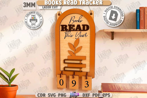 Books Read Trackers Laser Cut | Home Décor | Wall Signs | Home Library | Books Lover | Gift Idea | Wall Decorations | Bookshelf Decor | CNC Files SVG The T Store Design 