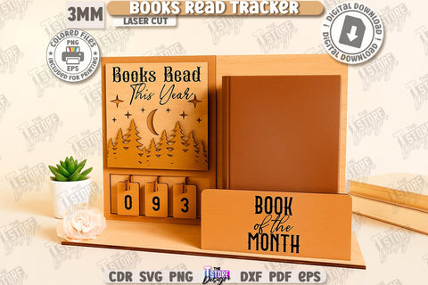 Books Read Trackers Laser Cut | Home Décor | Wall Signs | Home Library | Books Lover | Gift Idea | Wall Decorations | Bookshelf Decor | CNC Files SVG The T Store Design 
