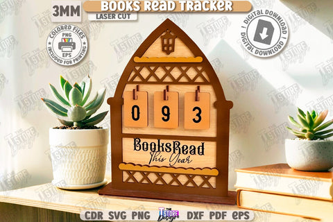 Books Read Trackers Laser Cut | Home Décor | Wall Signs | Home Library | Books Lover | Gift Idea | Wall Decorations | Bookshelf Decor | CNC Files SVG The T Store Design 
