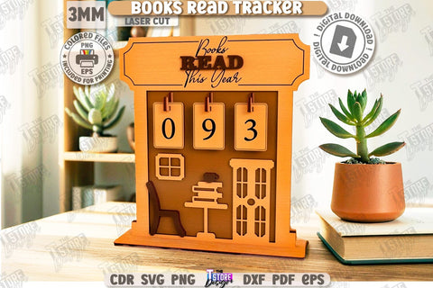 Books Read Trackers Laser Cut | Home Décor | Wall Signs | Home Library | Books Lover | Gift Idea | Wall Decorations | Bookshelf Decor | CNC Files SVG The T Store Design 