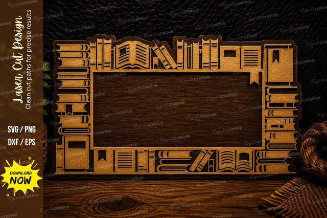 Bookshelf Frame Laser Cut SVG Design SVG Regulrcrative 
