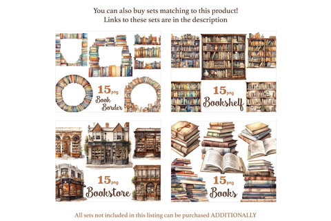 Bookstore Clip Art | Bookstore Illustration SVG GlamArtZhanna 
