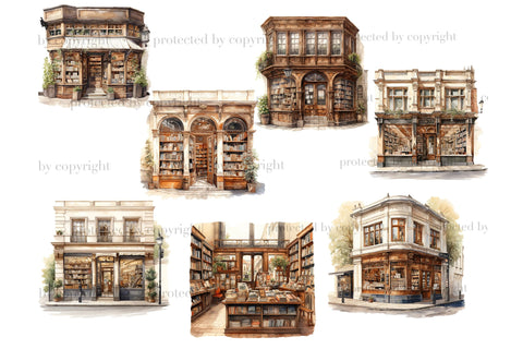 Bookstore Clip Art | Bookstore Illustration SVG GlamArtZhanna 