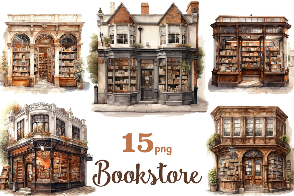 Bookstore Clip Art | Bookstore Illustration - So Fontsy