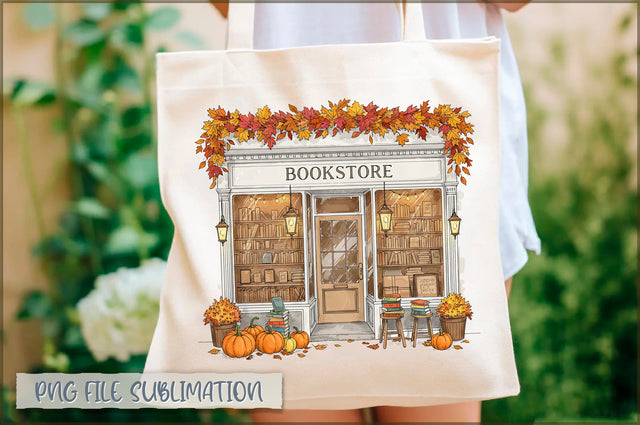 Bookstore Fall Tote Bag Sublimation Shetara Begum 