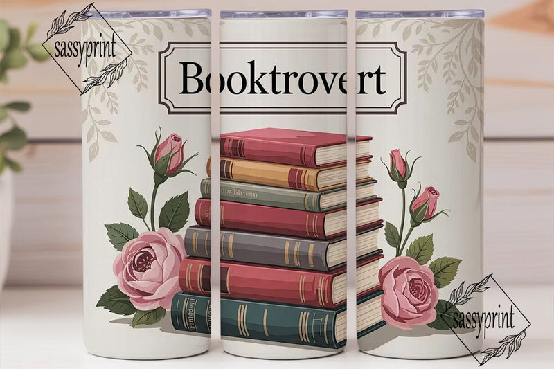 Booktrovert 20oz Tumbler Wrap Sublimation sassyprint 