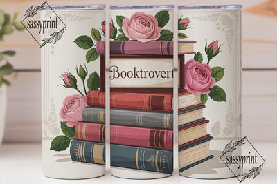 Booktrovert 20oz Tumbler Wrap Sublimation sassyprint 