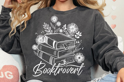Booktrovert Svg Png, Book Lover Svg, Reading Shirt Design SVG DesignDestine 