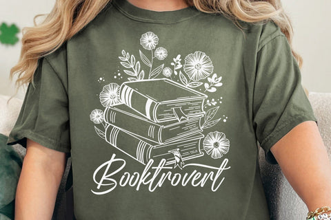 Booktrovert Svg Png, Book Lover Svg, Reading Shirt Design SVG DesignDestine 