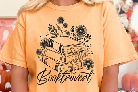 Booktrovert Svg Png, Book Lover Svg, Reading Shirt Design SVG DesignDestine 