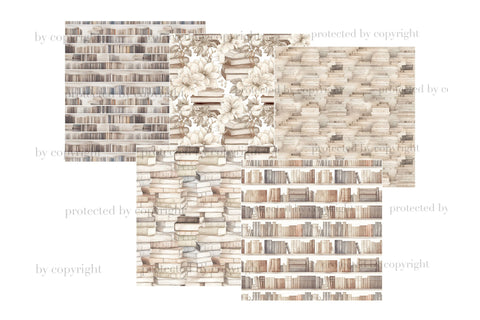 Bookworm Digital Paper | Books Seamless Pattern Digital Pattern GlamArtZhanna 