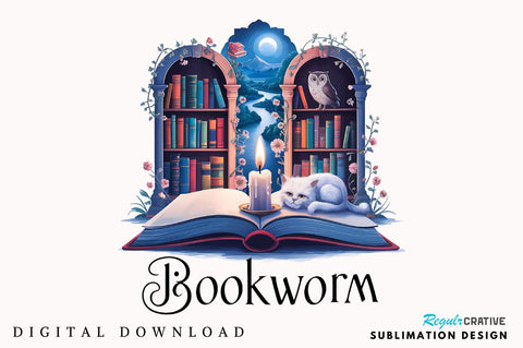 Bookworm Funny Book Lover PNG Bookish Sublimation Design Sublimation Regulrcrative 