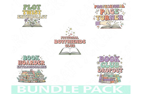 Bookworm Png Bundle, Reading Lover Clipart, Book Club Design, Book Aesthetic Png, Bookish Sublimation, Reading Humor Png Cozy Reader Clipart SVG TiffsCraftyCreations 