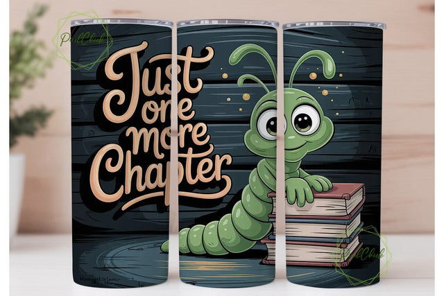 Bookworm Reading 20oz Tumbler Wrap Sublimation PixelChick 