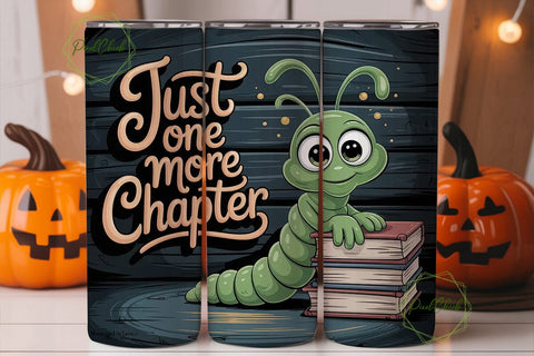 Bookworm Reading 20oz Tumbler Wrap Sublimation PixelChick 