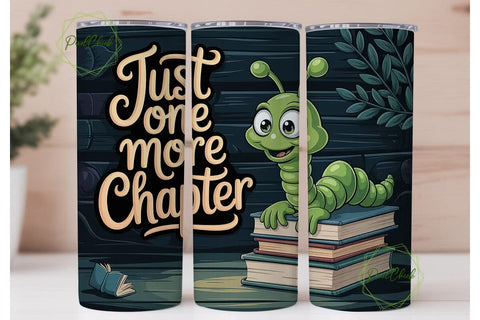 Bookworm Reading 20oz Tumbler Wrap Sublimation PixelChick 