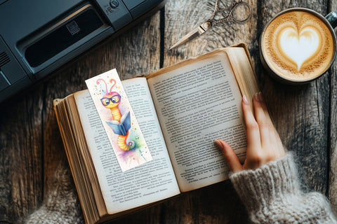 Bookworms Printable Bookmarks | Whimsical Digital Sheets SVG GlamArtZhanna 