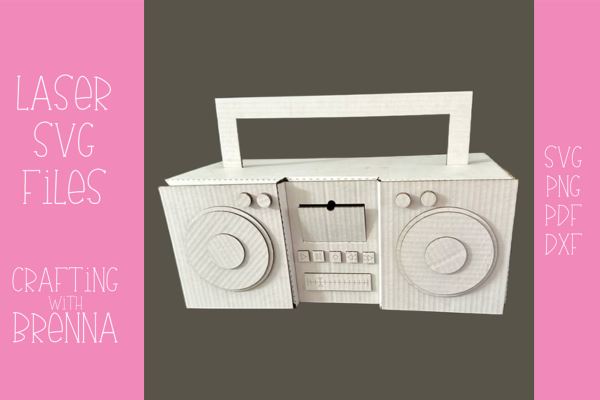 Boom Box Cardboard Laser SVG File SVG Crafting With Brenna 