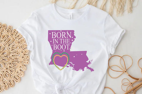 Boorn in the boot, Mardi Gras Louisiana SVG PNG SVG FiveStarCrafting 