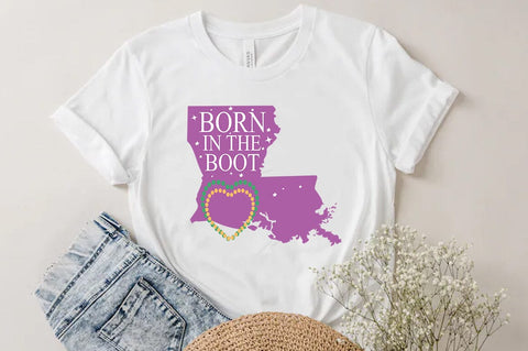 Boorn in the boot, Mardi Gras Louisiana SVG PNG SVG FiveStarCrafting 