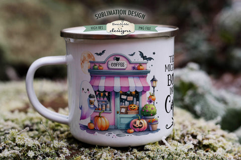 Boos In My Coffee | Cute Ghost Pink Halloween 11 & 15 oz Mug Sublimation Ewe-N-Me Designs 