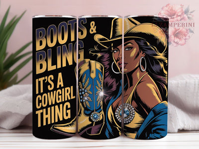 Boots And Bling 20oz Tumbler, Boots & Bling Quote, Western Style Wrap, 20oz Tumbler Wrap, Sublimation Design PNG, Rustic Cowgirl Gift, Country Girl Wrap Sublimation Li Zamperini 