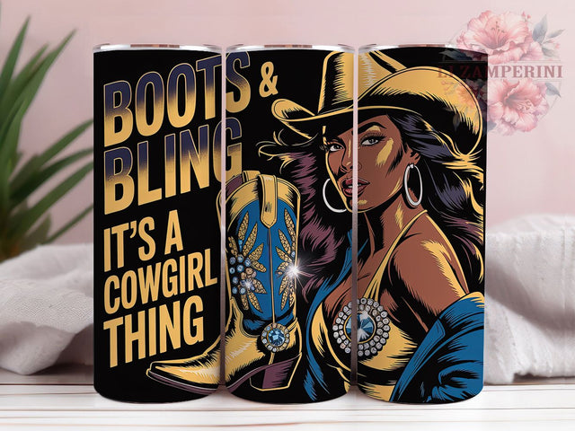 Boots And Bling 20oz Tumbler, Boots & Bling Quote, Western Style Wrap, 20oz Tumbler Wrap, Sublimation Design PNG, Rustic Cowgirl Gift, Country Girl Wrap Sublimation Li Zamperini 