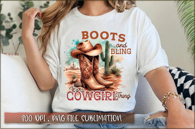 Boots and bling it's a cowgirl thing Sublimation Sublimation Shetara Begum 