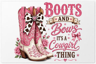 Boots and Bows Cowgirl PNG | Western Girl Sublimation Design SVG BillahCrafts 