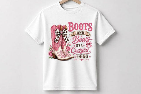 Boots and Bows Cowgirl PNG | Western Girl Sublimation Design SVG BillahCrafts 
