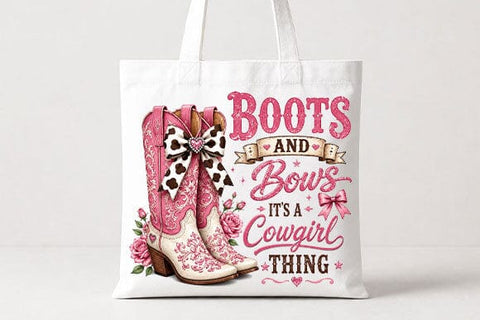 Boots and Bows Cowgirl PNG | Western Girl Sublimation Design SVG BillahCrafts 