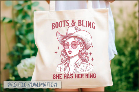 Boots & bling she has her ring Tote Bag Sublimation Shetara Begum 