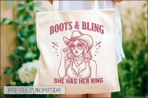 Boots & bling she has her ring Tote Bag Sublimation Shetara Begum 