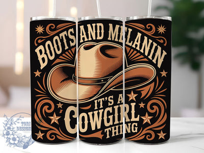 Boots & Melanin 20oz Tumbler Wrap, African Cowgirl Design, American Flag Sublimation, Patriotic USA Wrap, Western Cowgirl Theme, 20oz Tumbler Design, PNG Tumbler Wrap Sublimation ToriDesigns 