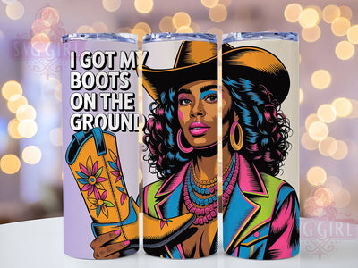 Boots on Ground 20oz Tumbler, Western Black Woman Wrap, American Flag Sublimation, Patriotic USA Design, Independence Day Wrap, 20oz Tumbler Design, PNG Tumbler Wrap Sublimation SvggirlplusArt 