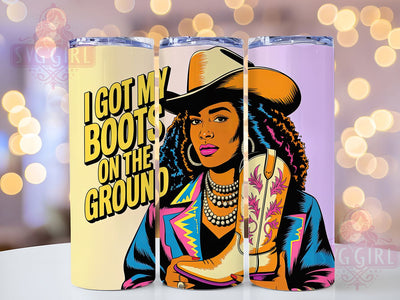 Boots on Ground 20oz Tumbler, Western Black Woman Wrap, American Flag Sublimation, Patriotic USA Design, Independence Day Wrap, 20oz Tumbler Design, PNG Tumbler Wrap Sublimation SvggirlplusArt 