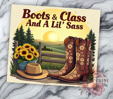 Boots Tumbler, Sass Gift, Western Style Drinkware, Country Chic, Rustic Decor, Southern Charm, Fun Tumbler Sublimation Li Zamperini 