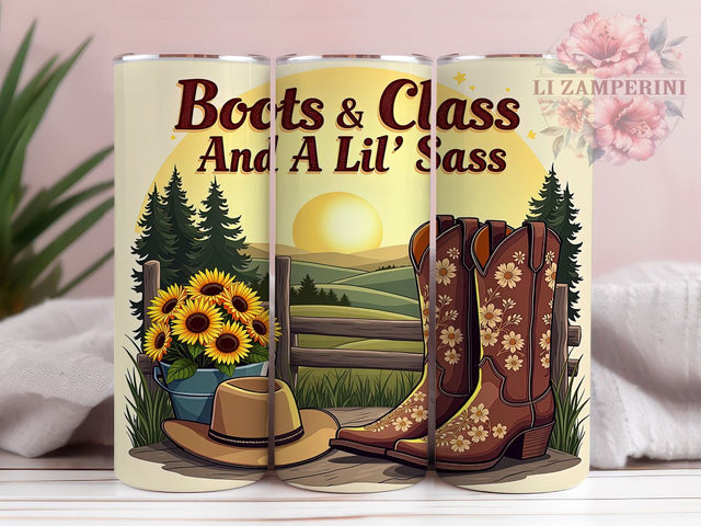 Boots Tumbler, Sass Gift, Western Style Drinkware, Country Chic, Rustic Decor, Southern Charm, Fun Tumbler Sublimation Li Zamperini 