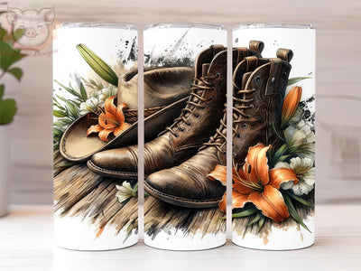 Boots Western 20oz Tumbler Png, Straight & Tapered Tumbler Png, Cowgirl Cowhide Tumbler Png, Digital Download PNG Sublimation Lara' s Designs 