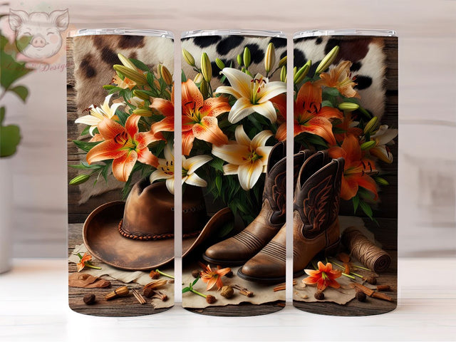 Boots Western Cowgirl 20oz Tumbler Png, Straight & Tapered Tumbler Png, Country Girl Tumbler Png, Digital Download PNG Sublimation Lara' s Designs 