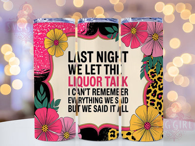 Boozy Night Sarcastic Party Tumbler, Alcohol Humor Gift, Party Quote Design, Boozy Night Wrap, Sarcastic Drinkware, Bar Hopper Present, Honest Liquor Tumbler Sublimation SvggirlplusArt 